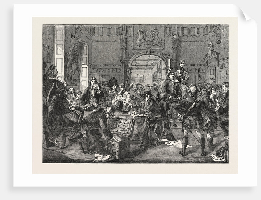 Drawing for the Militia. Painted by J. Phillip. Exhibition of the Royal Academy by Anonymous