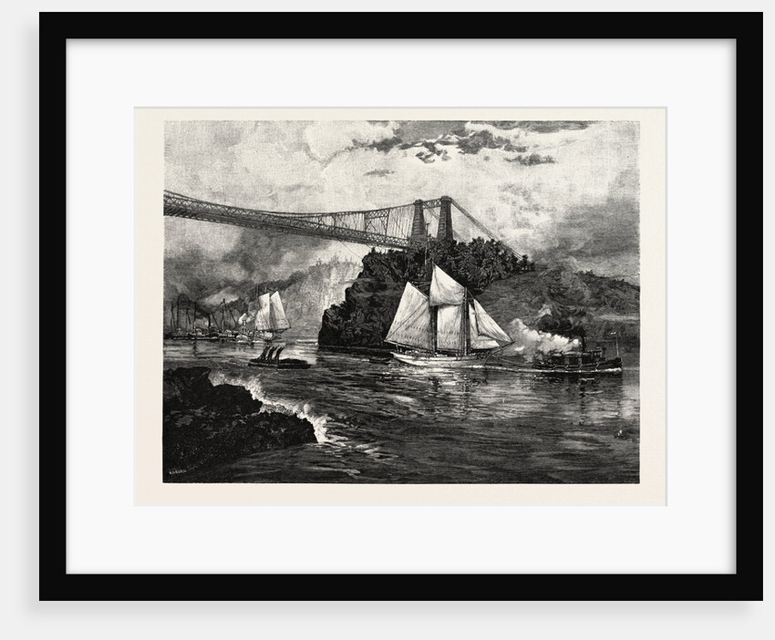 New Brunswick, Suspension Bridge, St. John, at Low Tide, Canada by Anonymous