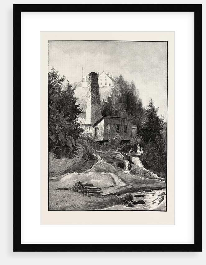 French Canadian Life, Old Chimney and Chateau, Canada by Anonymous