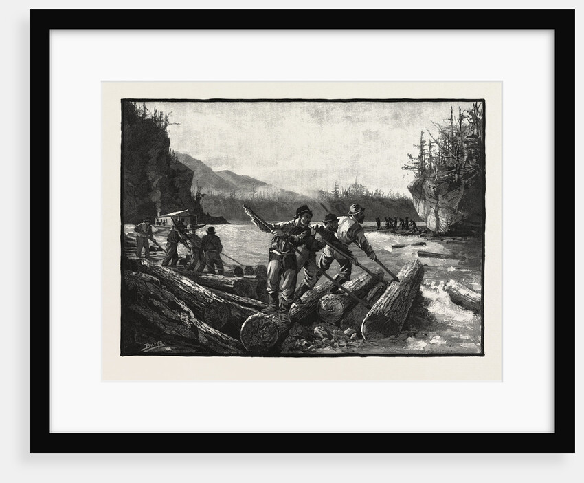 Lumbermen at Work, the Drive, Lumbering, Canada by Anonymous