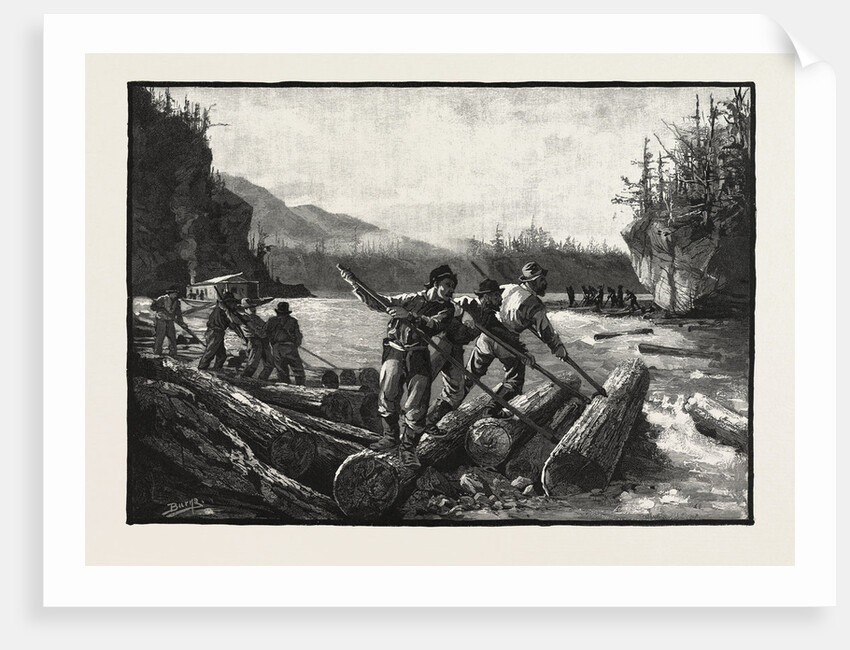 Lumbermen at Work, the Drive, Lumbering, Canada by Anonymous