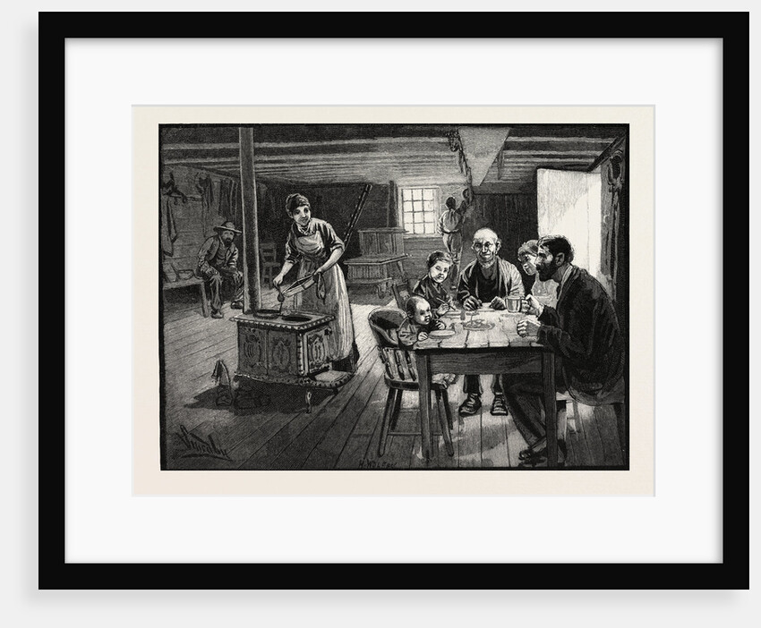 Interior of a Settler's Cabin, Canada by Anonymous