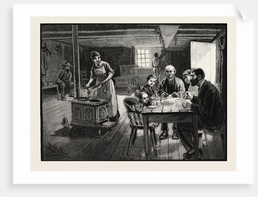 Interior of a Settler's Cabin, Canada by Anonymous