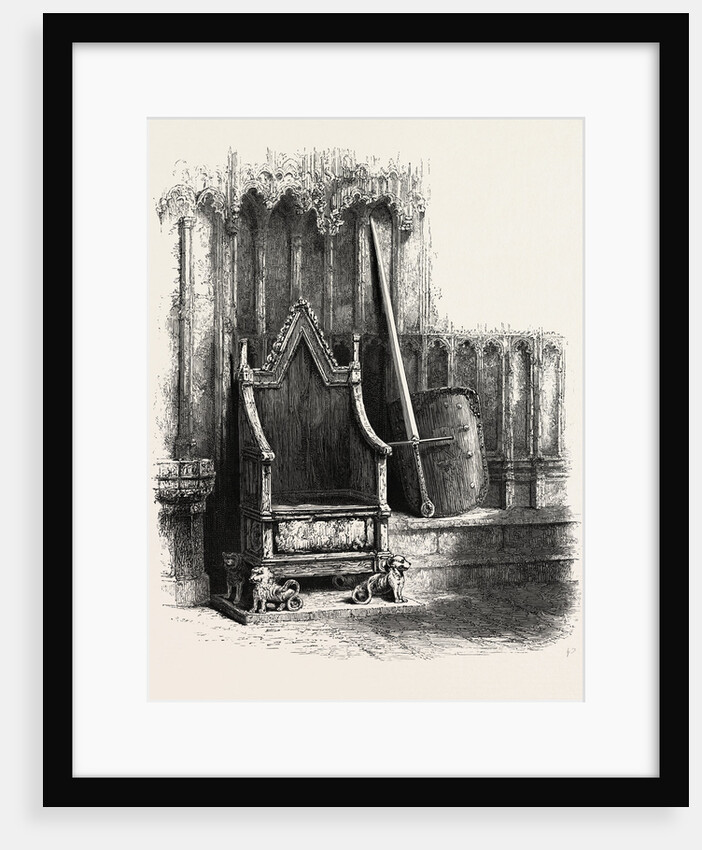 Coronation Chair, with Sword and Shield of Edward III., Westminster Abbey, London by Anonymous