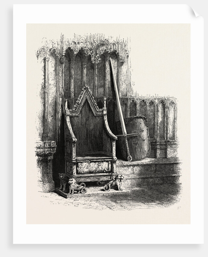 Coronation Chair, with Sword and Shield of Edward III., Westminster Abbey, London by Anonymous