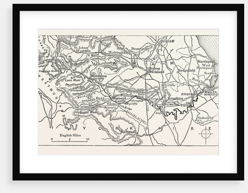 Map of the Course of the Tees by Anonymous