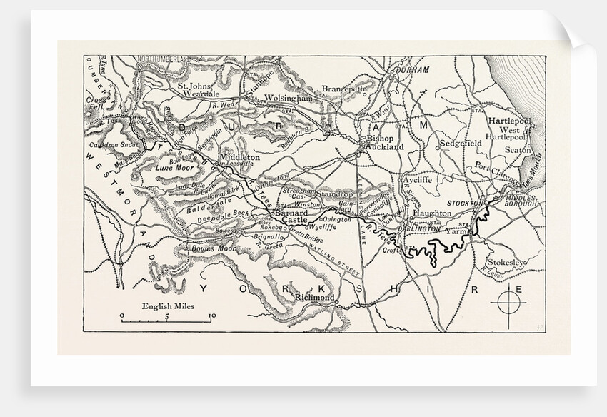 Map of the Course of the Tees by Anonymous