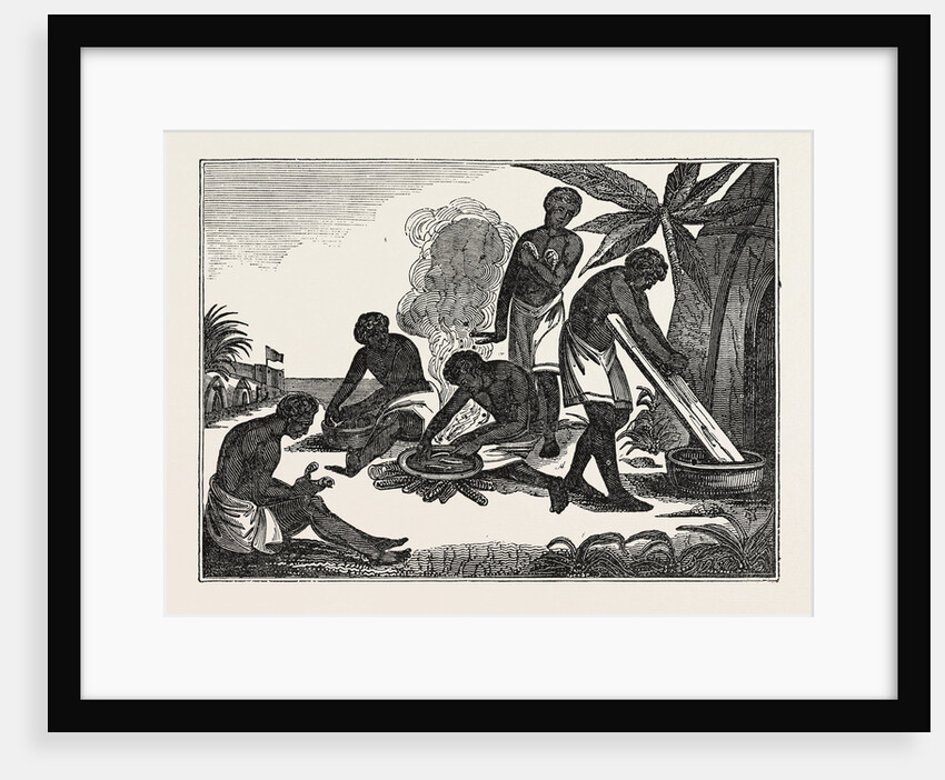 Natives of Madagascar Preparing Bread from the Manioc Root by Anonymous