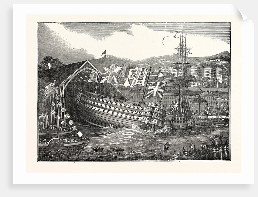 Launch of His Majesty's Ship Waterloo, at Chatham by Anonymous