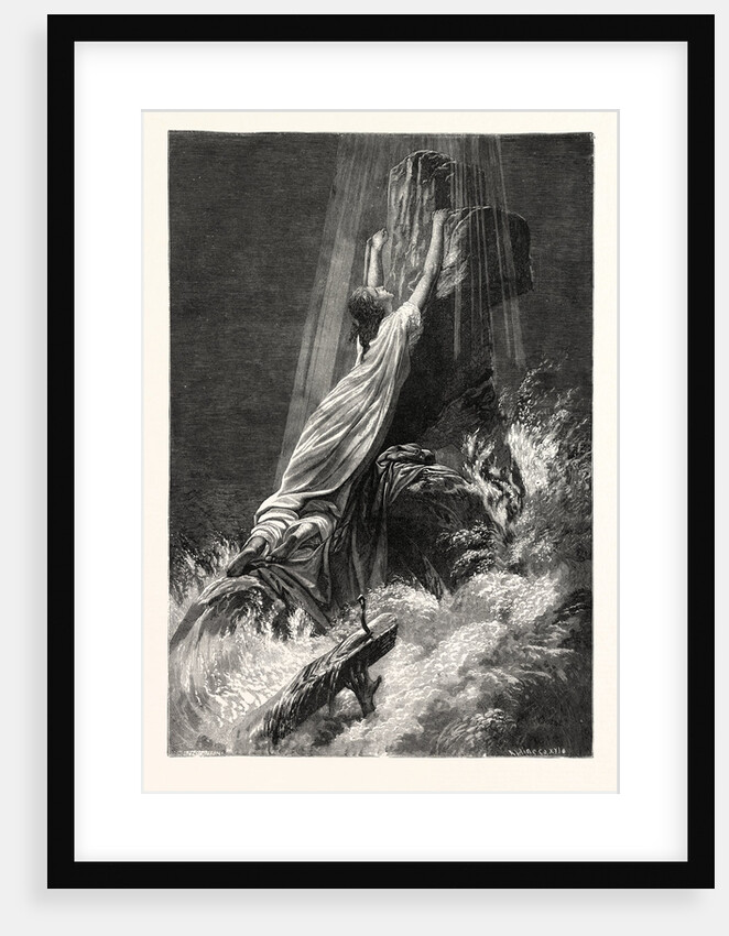Saved and Lost. Religious Print. by Anonymous