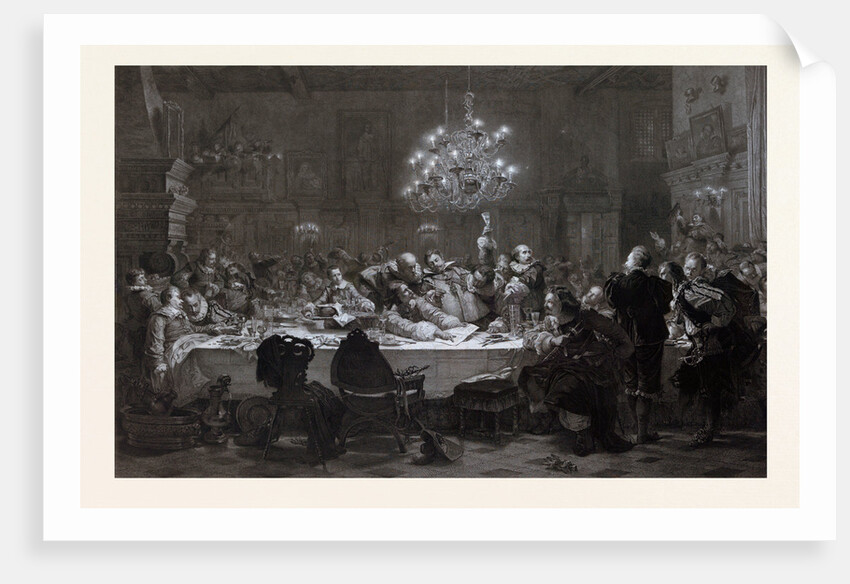 In 1634 Wallenstein Convoked Around Fifty Officers in Pilsen by Anonymous