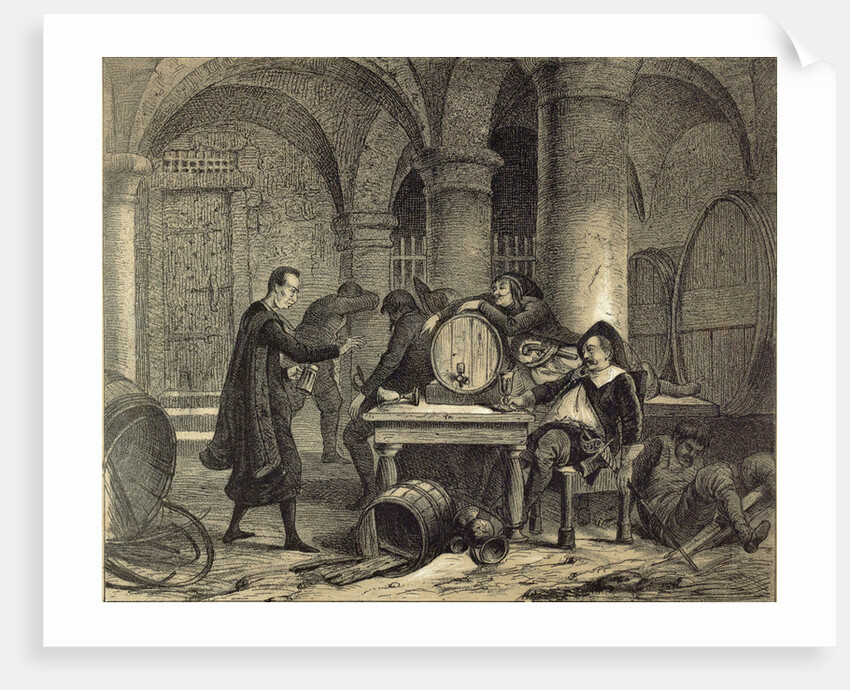 A Party in the Nineteenth Century in the Wine Cellar by Anonymous