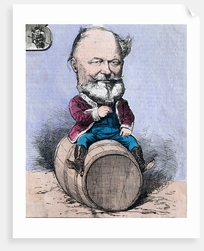 Sitting on a Barrel and Drinking a Glass of Wine by Anonymous