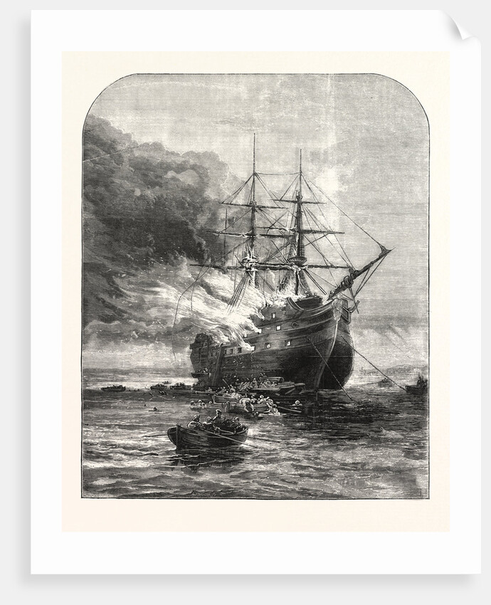 Destruction of the Goliath Training Ship, Off Grays, Essex, by Fire, 1876 by Anonymous