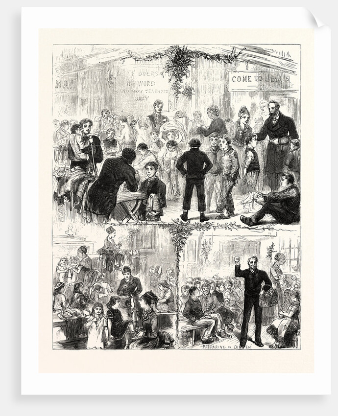 Christmas Day at the Golden Lane Mission: Clothing and Feeding the Ragged Children, 1876 by Anonymous