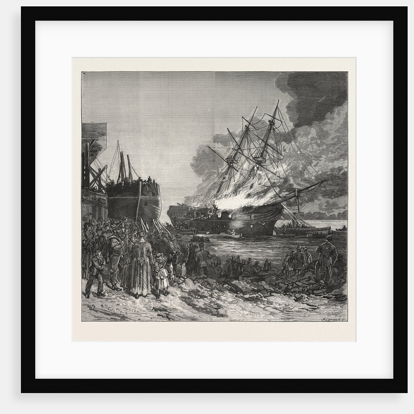 Burning of the Marine Society's Training-Ship the Warspite, Off Charlton by Anonymous