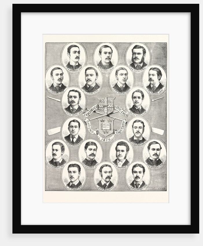 The Oxford and Cambridge Boat Race, 1876.: Portraits of the Crews by Anonymous