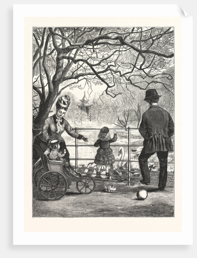 The Easter Holidays: Feeding the Water-Fowl in Victoria Park, London by Anonymous