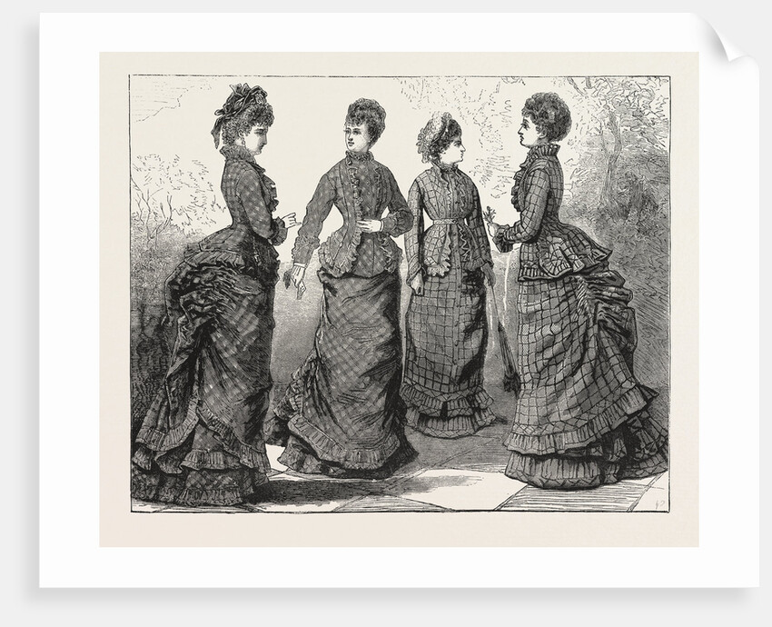 Continental Basque, Long Round Overskirt, and Walking Skirt, Back and Front, Fashion for April by Anonymous
