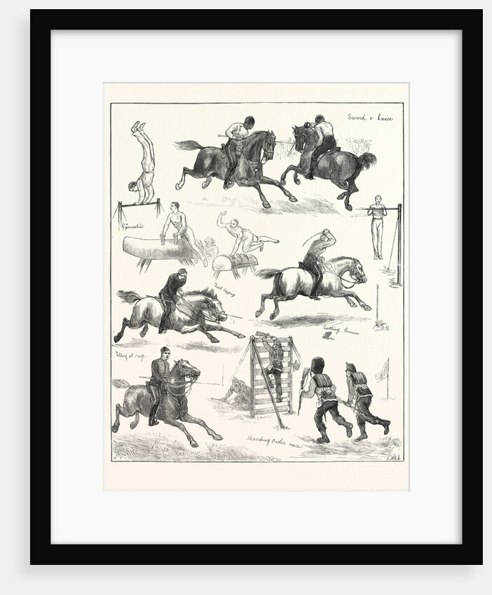 Pen-and-Ink Sketches at the Grand Military Athletic Meeting at Lillie Bridge by Anonymous