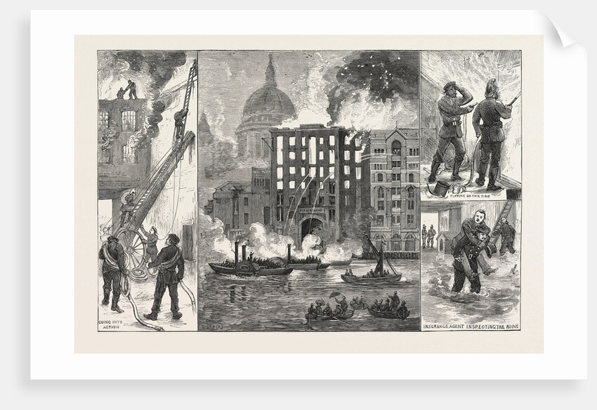 Detruction of Brooks's Wharf, Upper Thames Street, by Fire, London by Anonymous