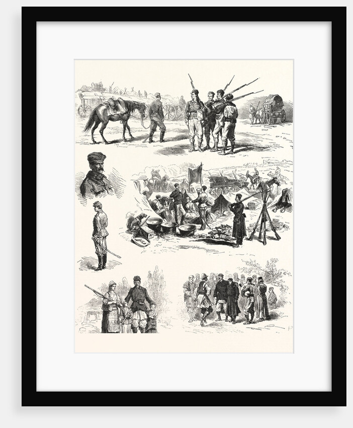 The Turco Servian War: Cavalry and Infantry of the Reserve Officers, the Camp Adieu Soldiers Dancing by Anonymous