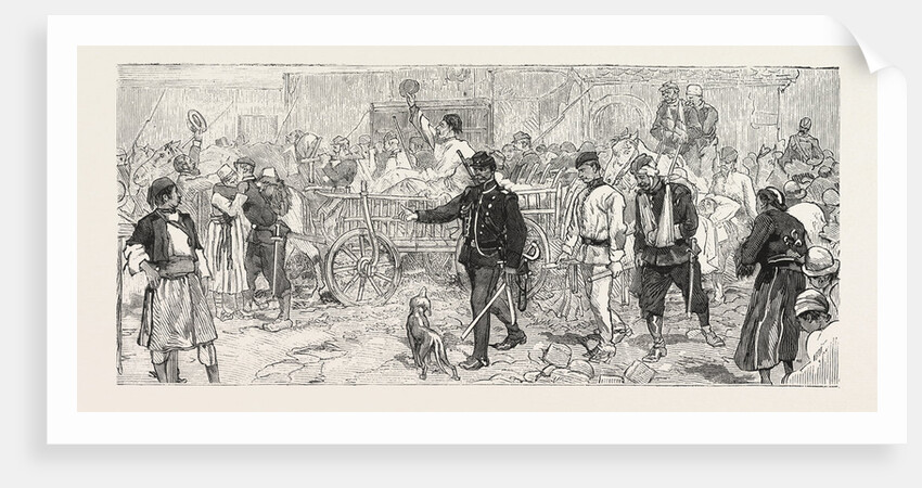 The Turco Servian War, a Convoy of Wounded Soldiers Arriving at Belgrade by Anonymous