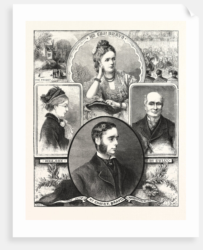 The Balham Mystery, Portraits of the Late Mr. Bravo, Mrs. C. Bravo, Mrs. Cox, and Dr. Gully by Anonymous