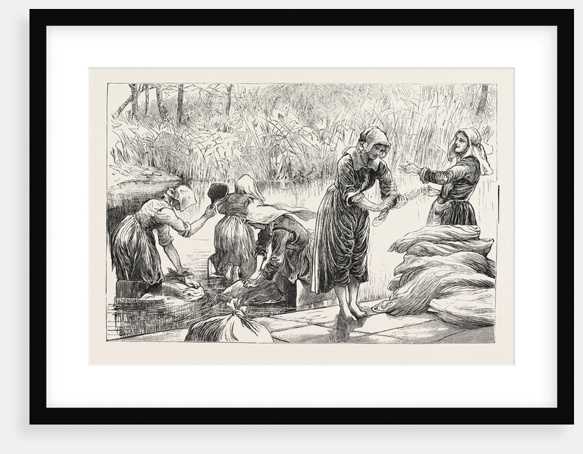 Sketches in Brittany, France, Women of Vannes Washing by Anonymous