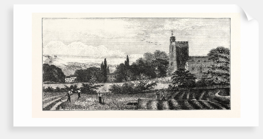 The North of London, Hornsey Church, from Church Path Fields by Anonymous