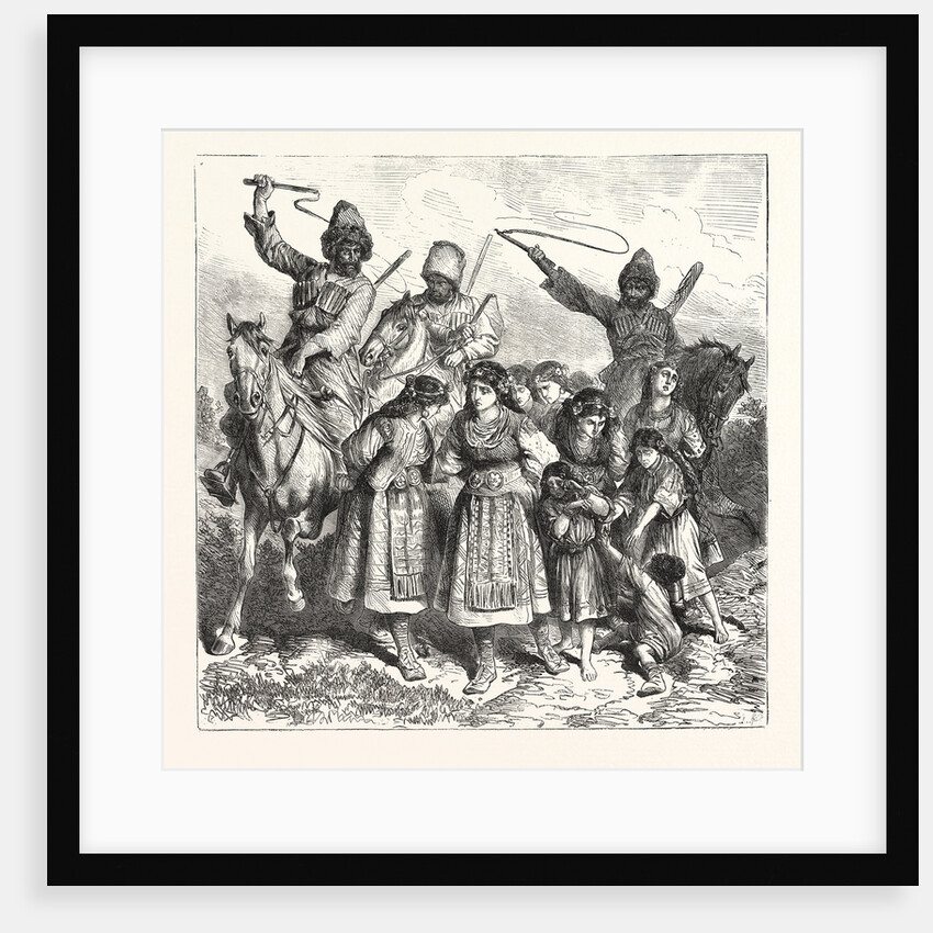 The Turko Servian War, Circassians Carying Off Bulgarian Women and Children, Turkey, Serbia by Anonymous