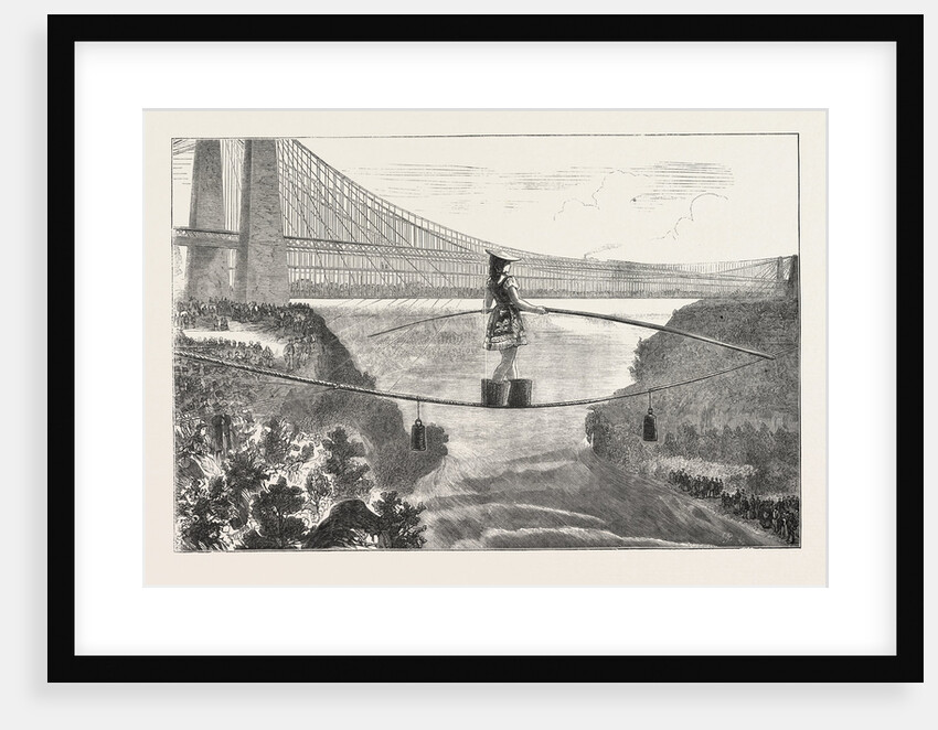 Mdlle. Spelterini Crossing the Niagara River on a Tight Rope by Anonymous