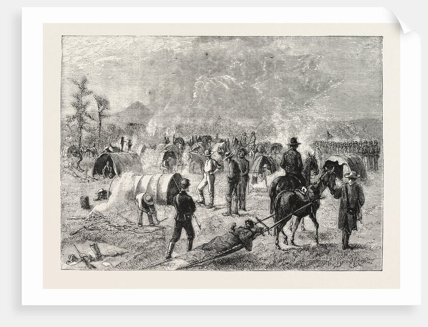 General Crook's Camp at Whitewood Creek: Bringing in a Wounded Soldier on a Travau, the Sioux War, United States by Anonymous