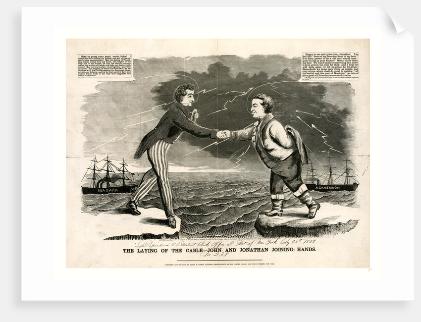The Laying of the Cable: John and Jonathan Joining Hands, 1858 by Anonymous