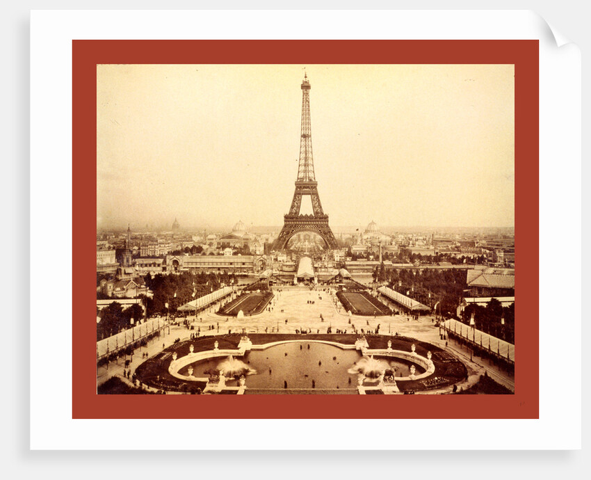 Eiffel Tower and Champ De Mars Seen from Trocadéro Palace, Paris Exposition, 1889 by Anonymous