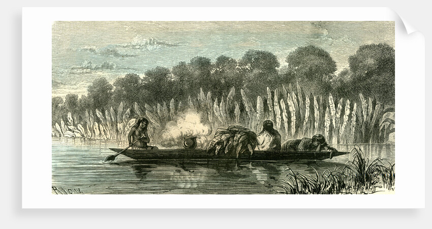 Conibo Family on a Trip 1869 Peru by Anonymous