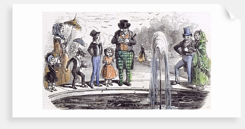 Holiday Group in Hampton Court Gardens London 1843 by Anonymous