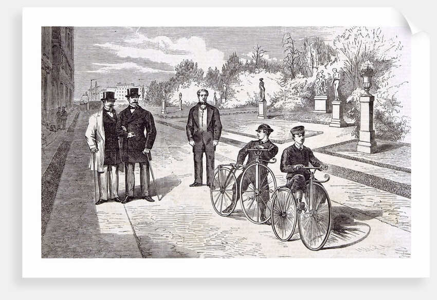 Bicycles in the Garden of the Tuileries Paris 1869 by Anonymous