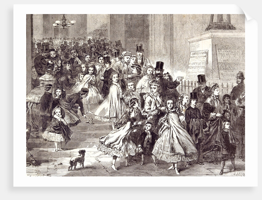 Children Returning from the Christmas Pantomime 1866 by Anonymous