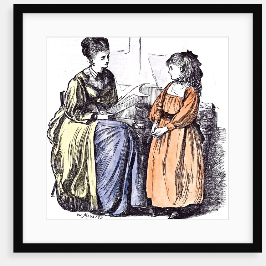 Girl and New Governess Du Maurier 1874 by Anonymous