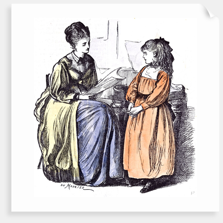 Girl and New Governess Du Maurier 1874 by Anonymous