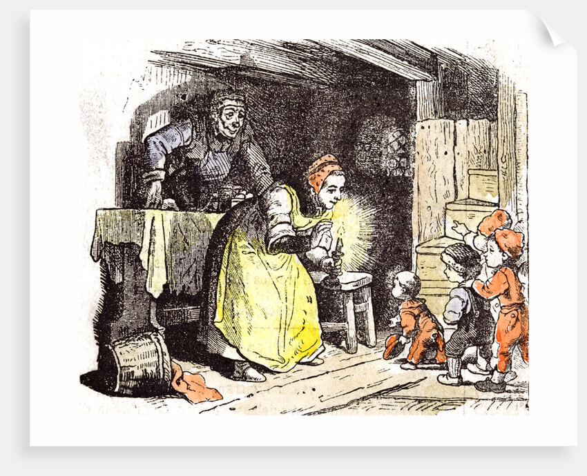 Telling a Fairy Tale Children 1855 by Anonymous