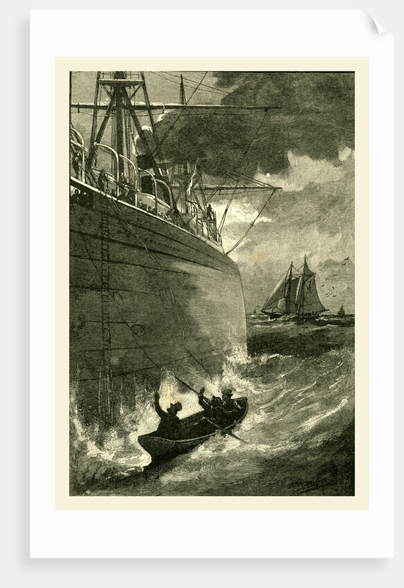 Taking the Pilot on board off New York, 1891 by Anonymous