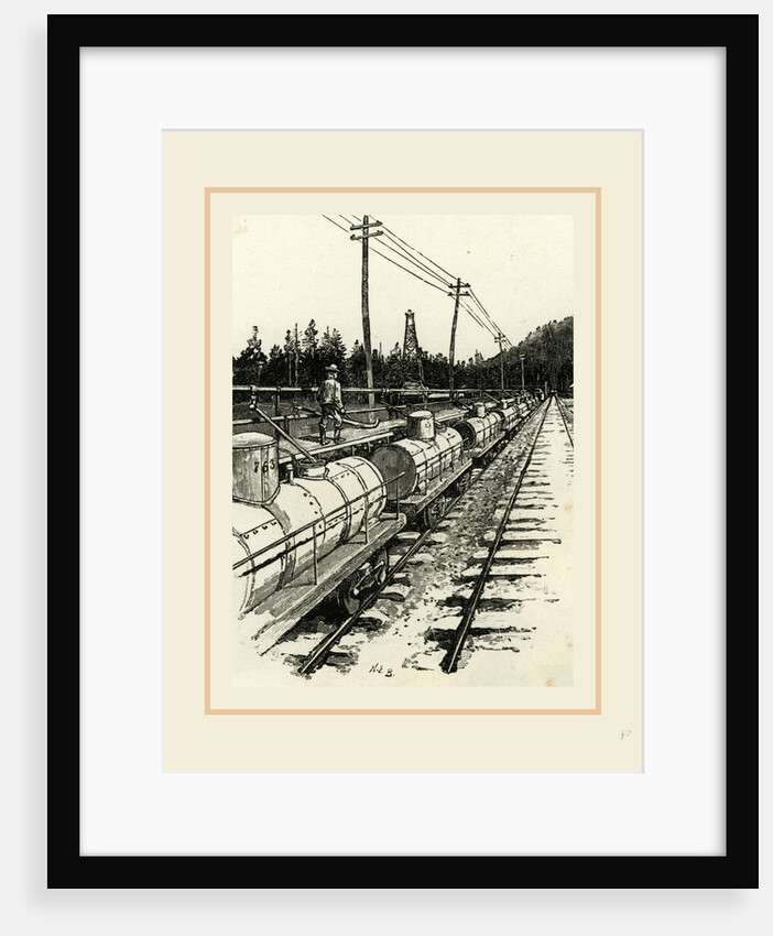 Pennsylvania, an Oil Siding, Petroleum Train, and Pumping Station, 19th century by Anonymous