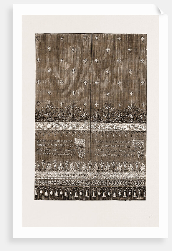 Gold Embroidered Vail For The Ark Of The Jewish Synagogue At Liverpool by Anonymous