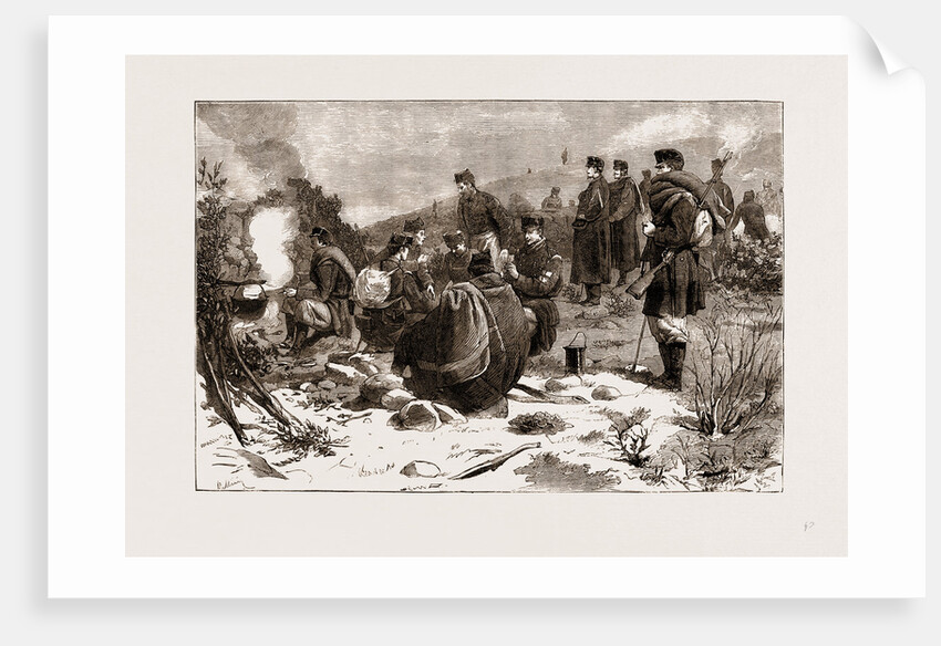 The Civil War In Spain, 1875: Alphonsist Troops At Dinner In The Camp On Mount Esquinza by Anonymous