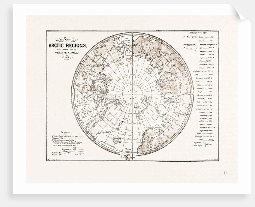 The Arctic Expedition: Chart Of The Polar Regions, 1875 by Anonymous