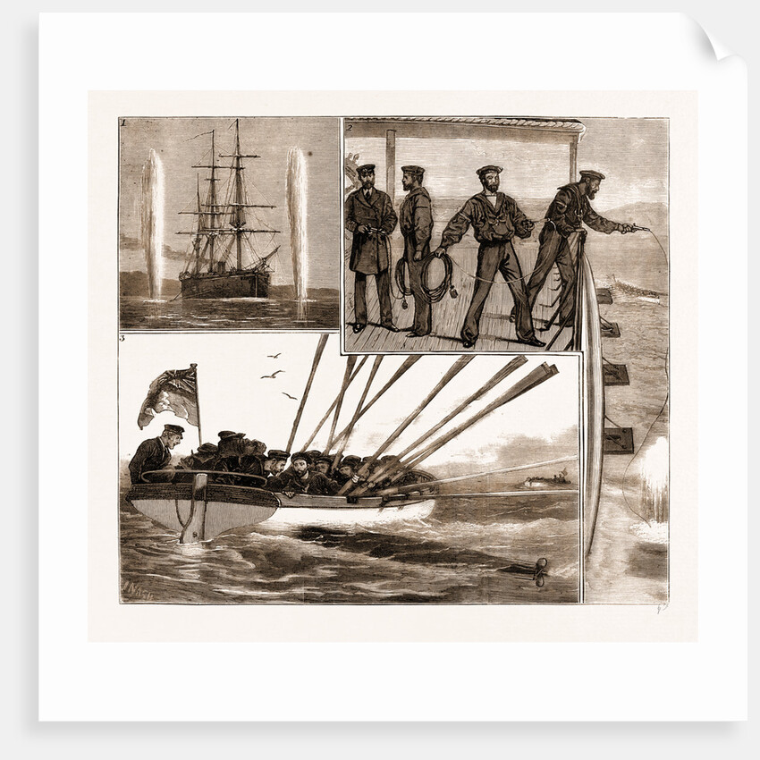 With The Mediterranean Fleet, H.M.S. Monarch At Gun Cotton And Torpedo Practice by Anonymous