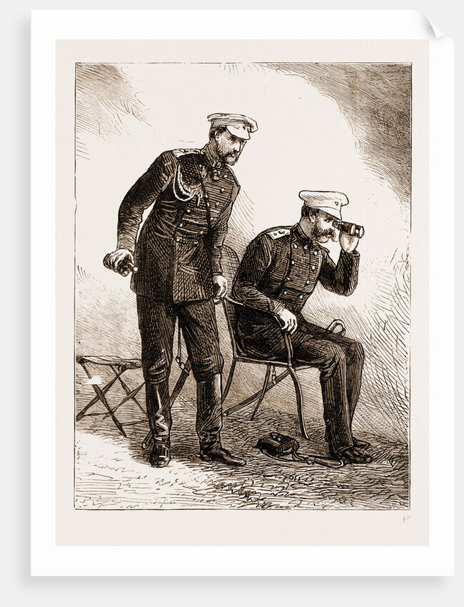 The Russo-turkish War: The Czar Alexander II. And The Grand Duke Nicholas Watching The Attack On Plevna, 1877 by Anonymous
