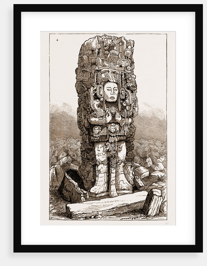 Antiquities Of Central America: Stone Column Found At Copan by Anonymous